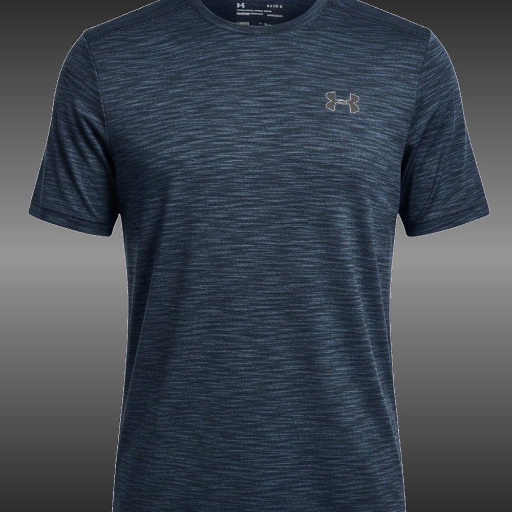 Under Armour HeatGear Fitted Athletic Shirt Mens Large Blue Training Tee